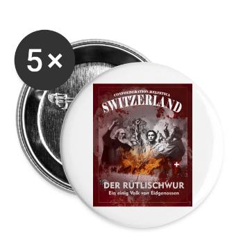 Print Swiss Rütli Oath Hoodie or T-Shirt - Buttons large 2.2''/56 mm (5-pack) - white - Front