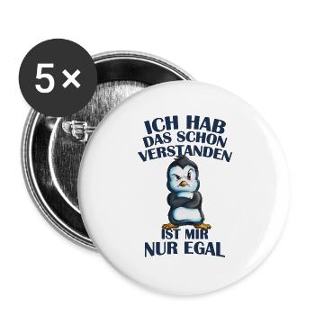Hab das schon verstanden ist mir nur egal Pinguin - Buttons groß 56 mm (5er Pack) - Weiß - Vorne