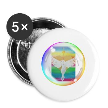 Rainbow Angel of Love Sonja Ariel von Staden - Buttons large 2.2''/56 mm (5-pack) - white - Front