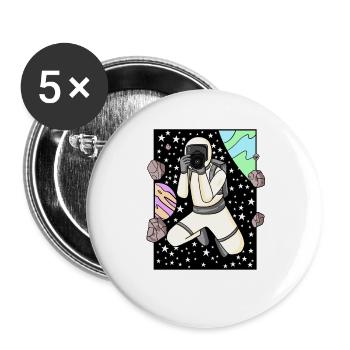 Photographie de photographe d’astronaute - Lot de 5 grands badges (56 mm) - blanc - Devant