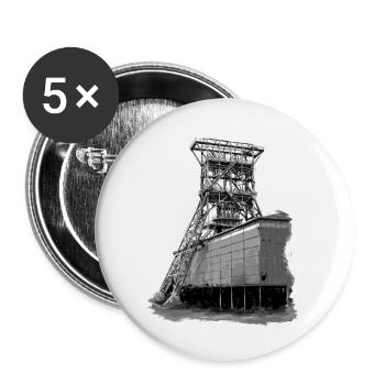 Puits de consolidation de la mine de Gelsenkirchen 9 - Lot de 5 grands badges (56 mm) - blanc - Devant