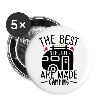The Best Memories Are Made Camping - Buttons groß 56 mm (5er Pack) - Weiß - Vorne