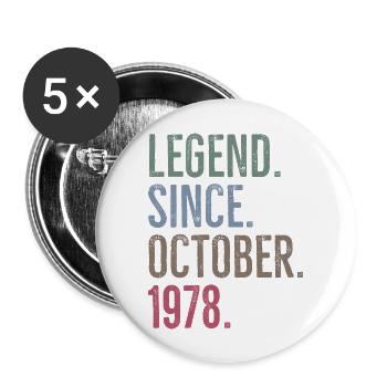 Légende depuis octobre 1978 - Lot de 5 grands badges (56 mm) - blanc - Devant