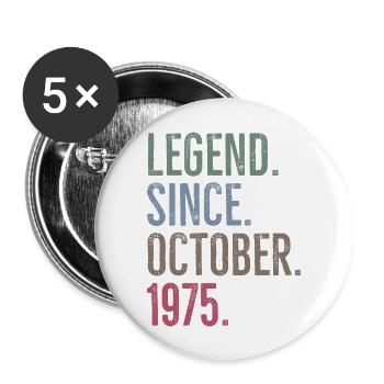 Legend Since October 1975 - Buttons large 2.2''/56 mm (5-pack) - white - Front