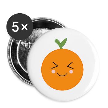 Orangen Frucht Früchte Kostüm Fasching Karneval - Buttons groß 56 mm (5er Pack) - Weiß - Vorne