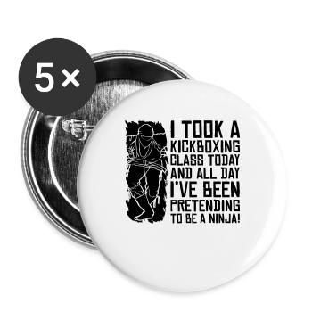 Kickboxer I Took A Kickboxing Class Boxing Fighter - Buttons groß 56 mm (5er Pack) - Weiß - Vorne