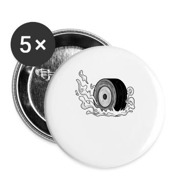 Pneus à la dérive - Lot de 5 grands badges (56 mm) - blanc - Devant