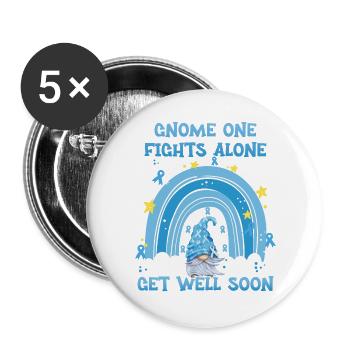 Gnome One Fights Alone Prostate Cancer - Buttons large 2.2''/56 mm (5-pack) - white - Front