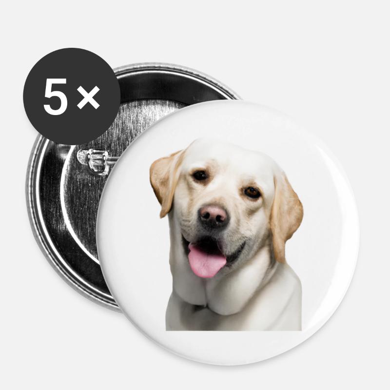 Labrador Retriever - Buttons large 2.2''/56 mm (5-pack) - white