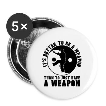 It's Better To Be Wing Chun Fighter Kung Fu Fight - Buttons large 2.2''/56 mm (5-pack) - white - Front