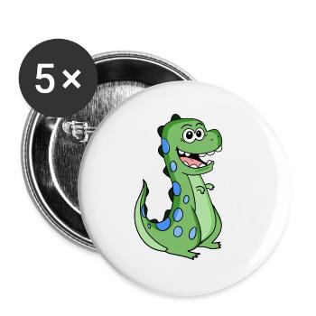 Dino Zahnlücke Kleinkind Milchzahn - Buttons groß 56 mm (5er Pack) - Weiß - Vorne