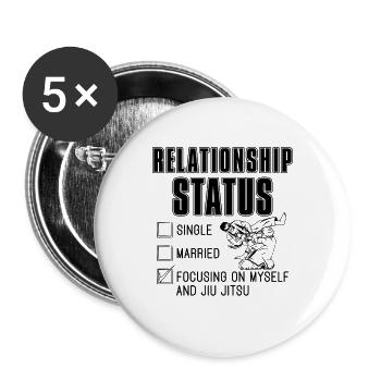 Relationship Status Jiu Jitsu Combat Fight Fighter - Buttons large 2.2''/56 mm (5-pack) - white - Front