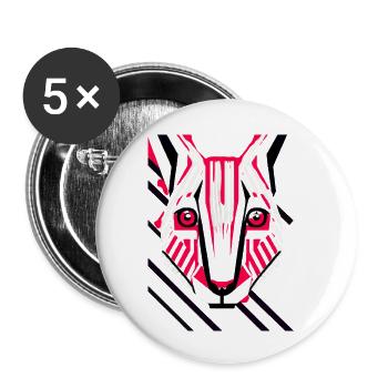 Animal Portrait Cat Pop-Art Style - Buttons large 2.2''/56 mm (5-pack) - white - Front