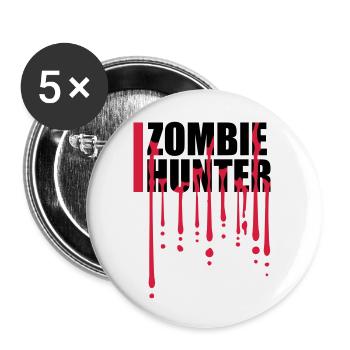 zombie hunter Halloween Quote - Buttons large 2.2''/56 mm (5-pack) - white - Front