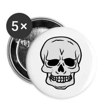 Horror Halloween Skull Design - Buttons large 2.2''/56 mm (5-pack) - white - Front