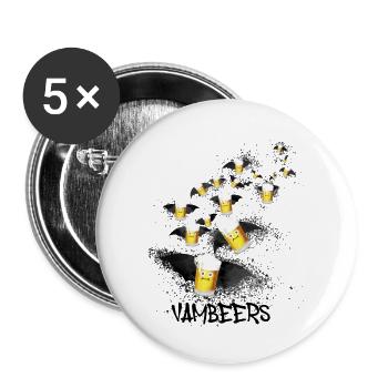 vambeeres,vampires,halloween,chauve-souris - Lot de 5 grands badges (56 mm) - blanc - Devant