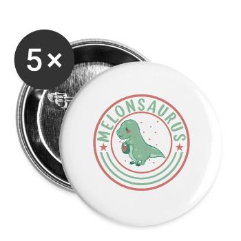 Pastèque pastèque végétarienne T Rex - Lot de 5 grands badges (56 mm) - blanc - Devant