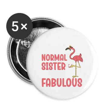 Sistermingo Like Normal Sister Flamingo - Buttons large 2.2''/56 mm (5-pack) - white - Front
