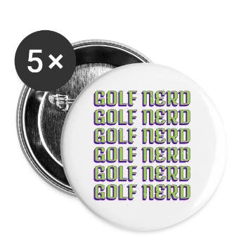 Golfhair Golf Dictons drôles Clubs de golf Golf Club - Lot de 5 grands badges (56 mm) - blanc - Devant