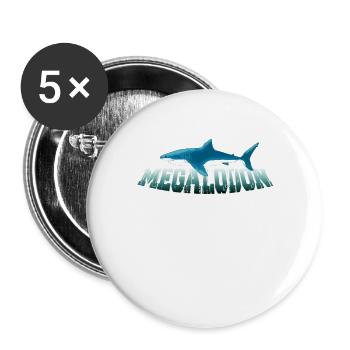 Megalodon Hunter - Megalodon Shark - Buttons large 2.2''/56 mm (5-pack) - white - Front