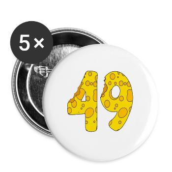 49 Jahre alt - 49. Geburtstag Geschenk - 1949 - Buttons groß 56 mm (5er Pack) - Weiß - Vorne