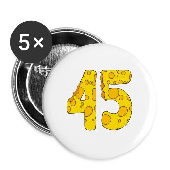 45 Jahre alt - 45. Geburtstag Geschenk - 1945 - Buttons groß 56 mm (5er Pack) - Weiß - Vorne