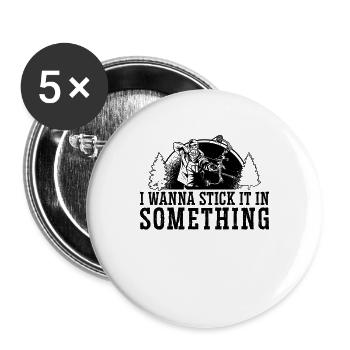 I Wanna Stick In Bowhunting Arrow Target Bowhunter - Buttons groß 56 mm (5er Pack) - Weiß - Vorne