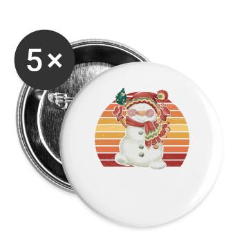 Snowman Christmas Hat Christmas Gift - Buttons large 2.2''/56 mm (5-pack) - white - Front