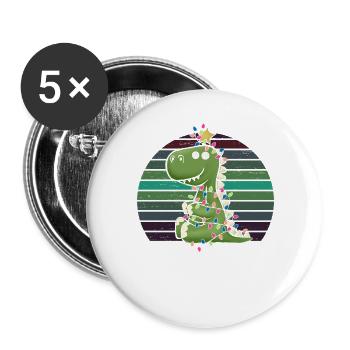 Cute Dino Light Chain Tree Rex Pajamas - Buttons large 2.2''/56 mm (5-pack) - white - Front