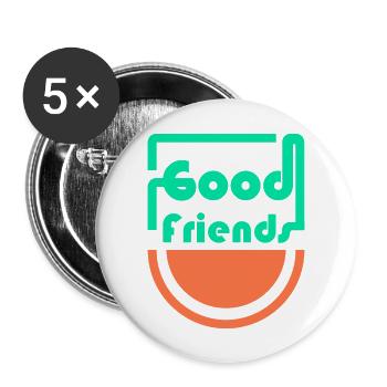Gute Freunde - Buttons groß 56 mm (5er Pack) - Weiß - Vorne