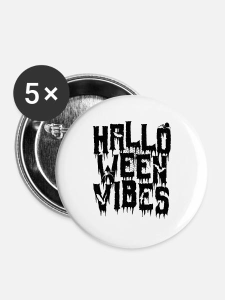 Grunge Halloween Vibes - Buttons groß 56 mm (5er Pack) - Weiß