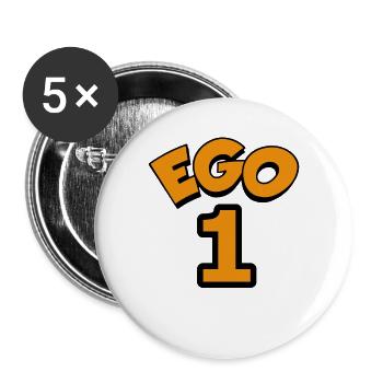 Ego One Orange on Black - Buttons large 2.2''/56 mm (5-pack) - white - Front