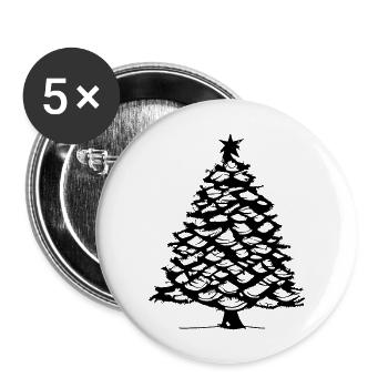 Christmas Tree Christmas Tree Winter Vector 12 - Buttons large 2.2''/56 mm (5-pack) - white - Front