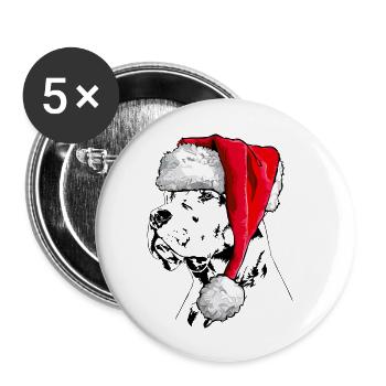 Santa DOGO ARGENTINO Chiens de Noël Wilsigns - Lot de 5 grands badges (56 mm) - blanc - Devant