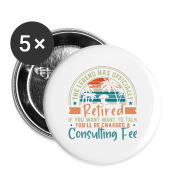 La légende est officiellement retirée - Lot de 5 grands badges (56 mm) - blanc - Devant