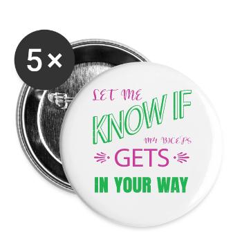 gift movies fun modern funny sayings present idea - Buttons large 2.2''/56 mm (5-pack) - white - Front