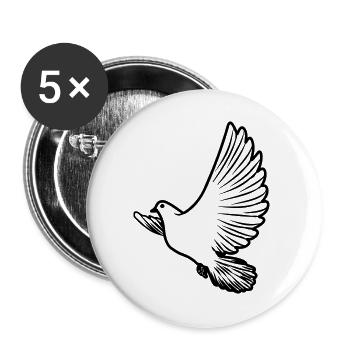 Colombe de la paix transparente - Lot de 5 grands badges (56 mm) - blanc - Devant