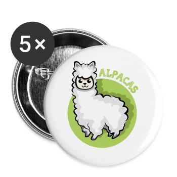 alpaca lama symbol comic cartoon süß Alpaka icon - Buttons groß 56 mm (5er Pack) - Weiß - Vorne