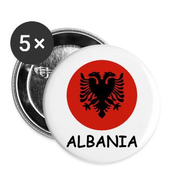 Albanien - Buttons groß 56 mm (5er Pack) - Weiß - Vorne