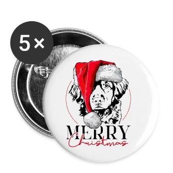 RETRIEVER DE PÉAGE DE CANARD DE LA NOUVELLE-ÉCOSSE Joyeux Noël - Lot de 5 grands badges (56 mm) - blanc - Devant