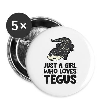 Argentinische Tegu-Eidechse Nur ein Mädchen, das - Buttons groß 56 mm (5er Pack) - Weiß - Vorne