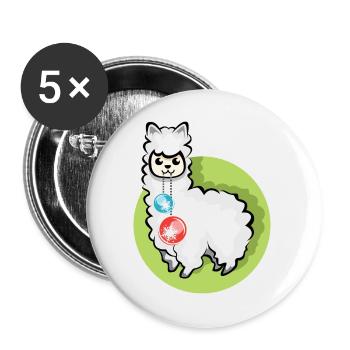 alpaca xmas balls christmas lama symbol Alpaka - Buttons groß 56 mm (5er Pack) - Weiß - Vorne