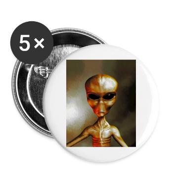 Alien - Buttons large 2.2''/56 mm (5-pack) - white - Front