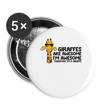 Giraffen sind fantastisch. Ich bin fantastisch, - Buttons groß 56 mm (5er Pack) - Weiß - Vorne
