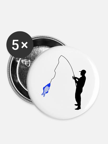 Angler - Buttons groß 56 mm (5er Pack) - Weiß