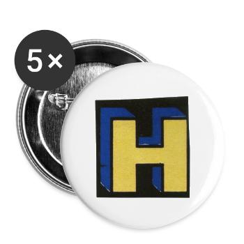 Buchstabe H - Buttons groß 56 mm (5er Pack) - Weiß - Vorne