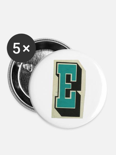 Buchstabe E - Buttons groß 56 mm (5er Pack) - Weiß