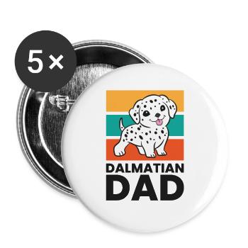 Funny Dalmatian Dad Dalmatian Dog - Buttons large 2.2''/56 mm (5-pack) - white - Front