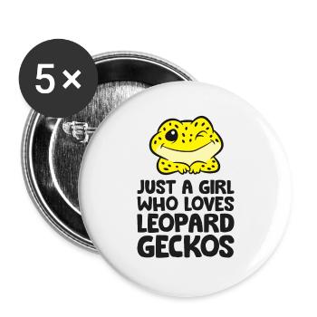 Léopard Gecko Reptile Seulement un garçon qui - Lot de 5 grands badges (56 mm) - blanc - Devant