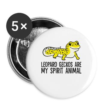 Leopardgeckos sind mein Seelentier - Buttons groß 56 mm (5er Pack) - Weiß - Vorne